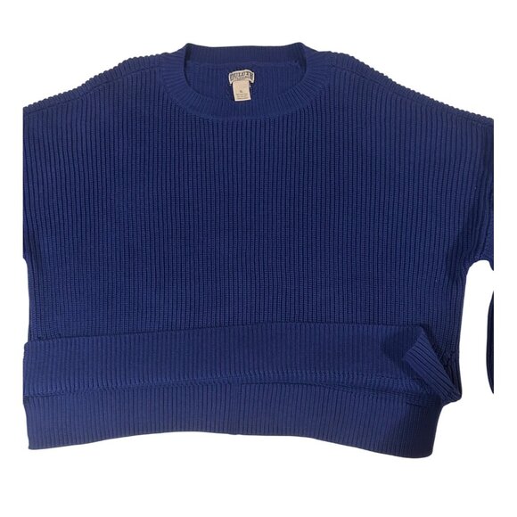 Duluth Trading Co XL Blue Knit Sweater Cotton Crewneck Relaxed Cozy Casual Work - Picture 7 of 9